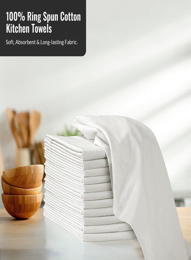 ROYALE LINENS مناشف مطبخ رويال لينينز المصنوعة من قماش الخيش - عبوة من 12 قطعة، مقاس 28×28 بوصة، لون أبيض - مصنوعة من القطن 100%، مثالية لتخمير العجين، وتصفية الجبن، والخبز، والتنظيف، والتجفيف، والتطريز، والاستخدامات المتعددة. - Image 2